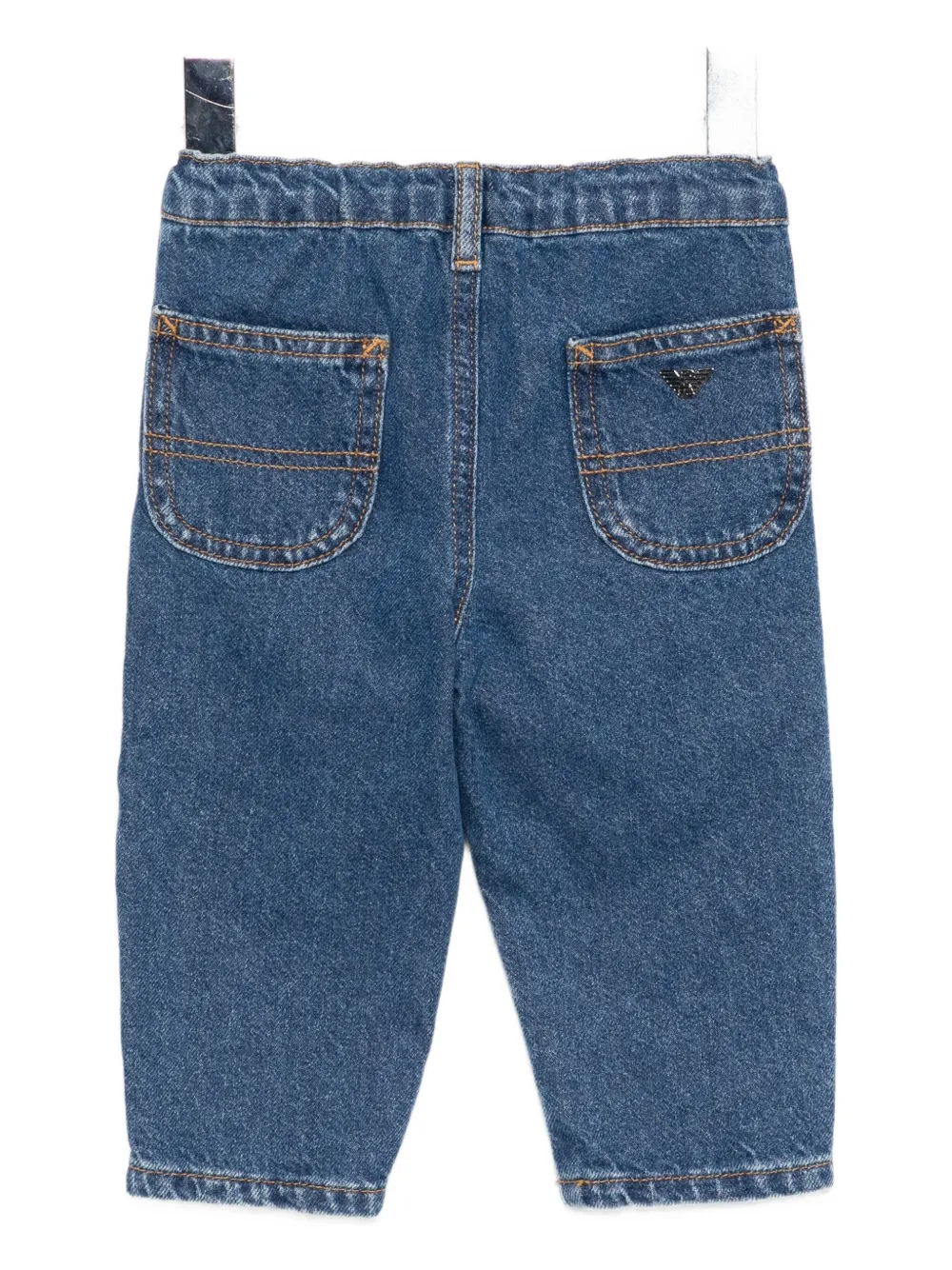 Emporio Armani Logo-patched Jeans In Blue