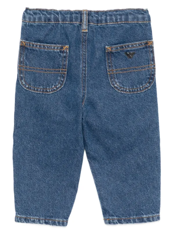 【新品】エンポリオアルマーニ  パッチ Emporio Armani Kids ロゴパッチ ジーンズ | ブルー | FARFETCH JP