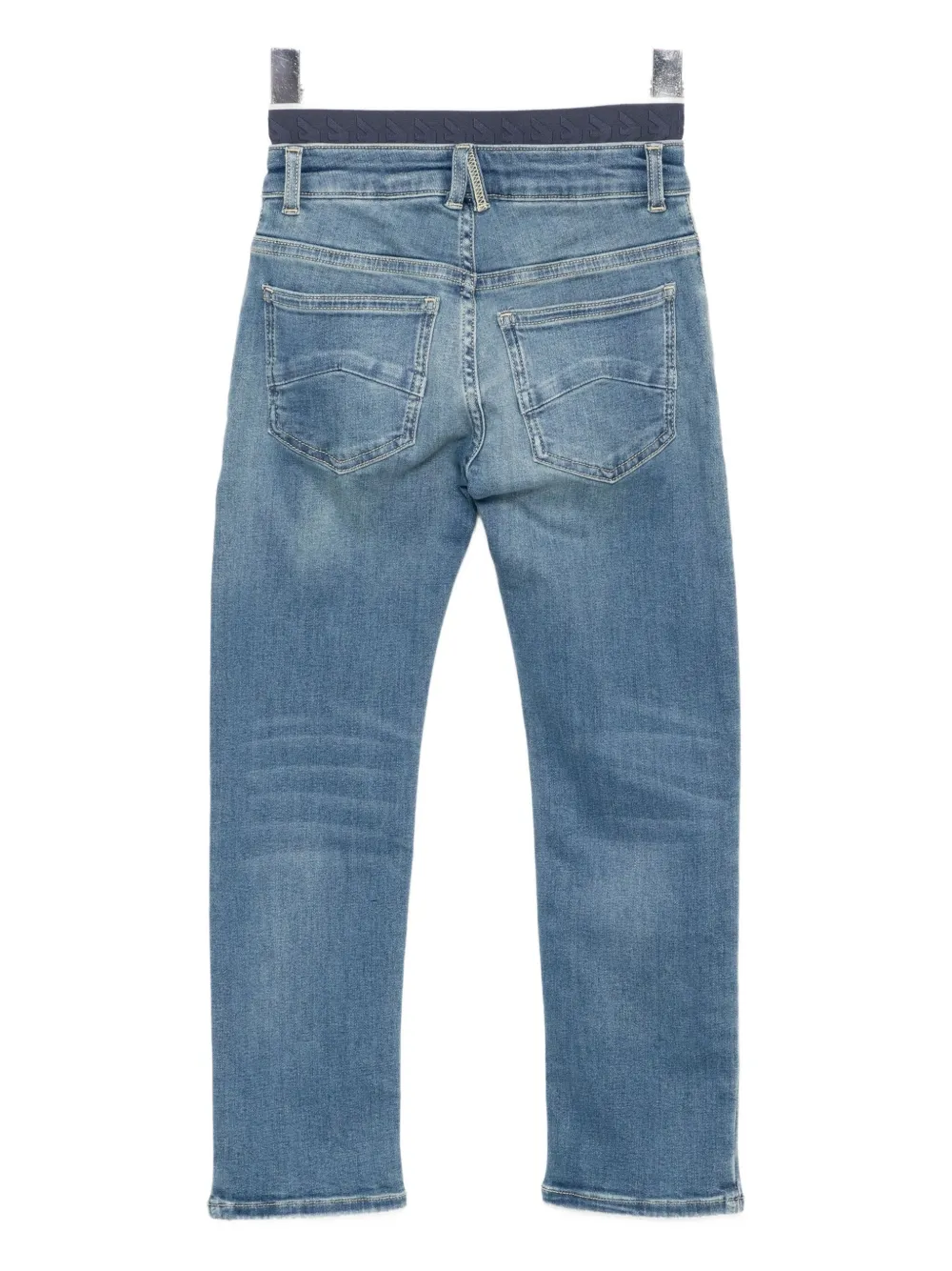 Emporio Armani Logo Layered Jeans In Blue