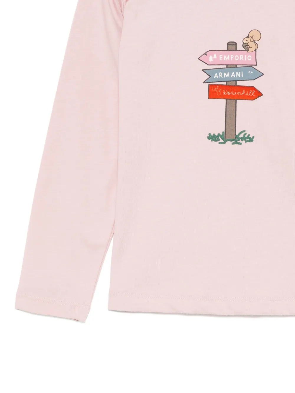 Emporio Armani Kids ASV T-shirt met bosprint Roze