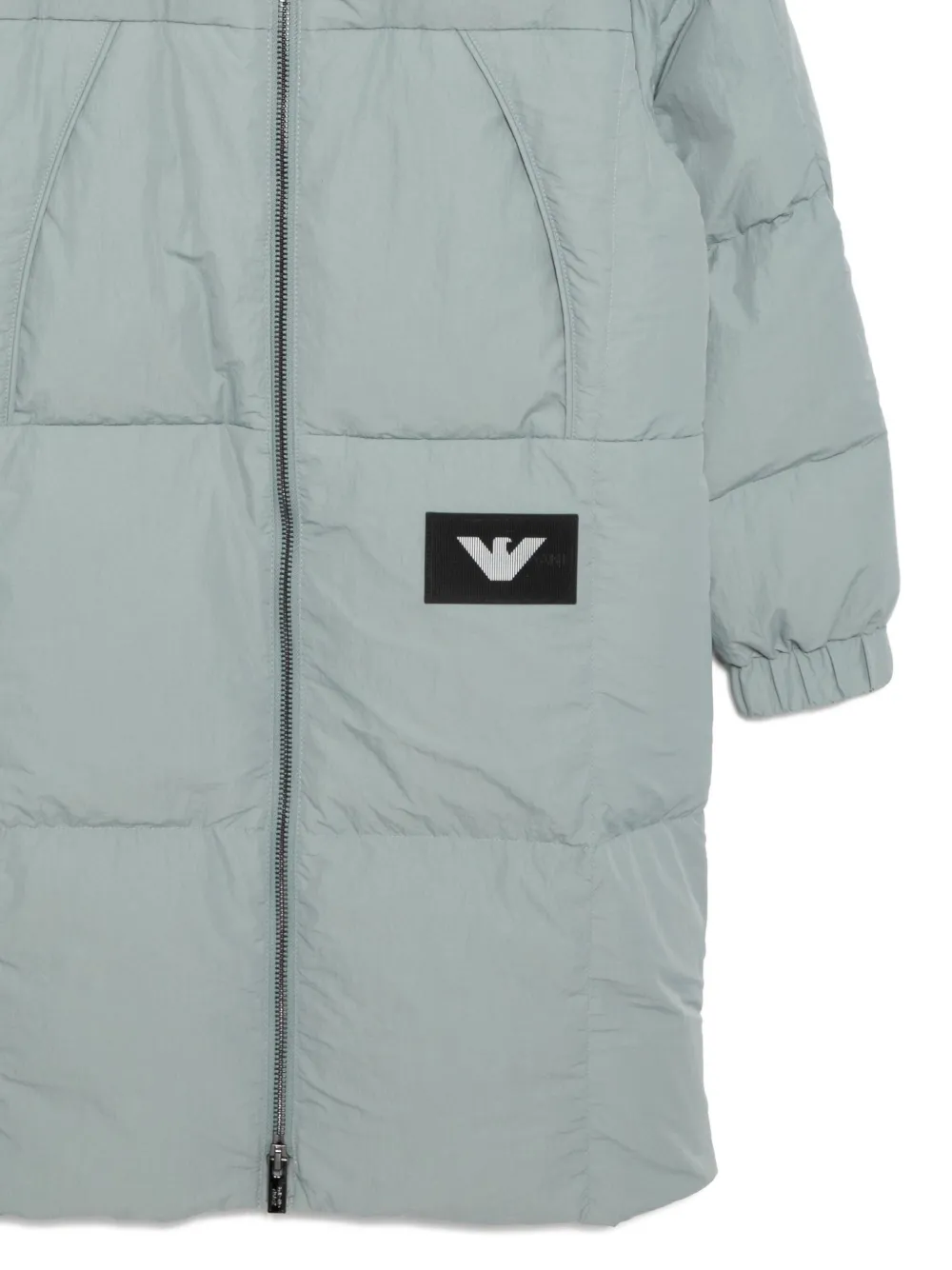 Emporio Armani Kids ASV gewatteerde jas met logopatch Blauw