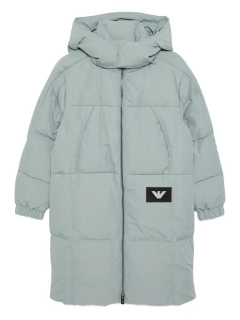 Emporio Armani Kids abrigo capitonado ASV con parche del logo
