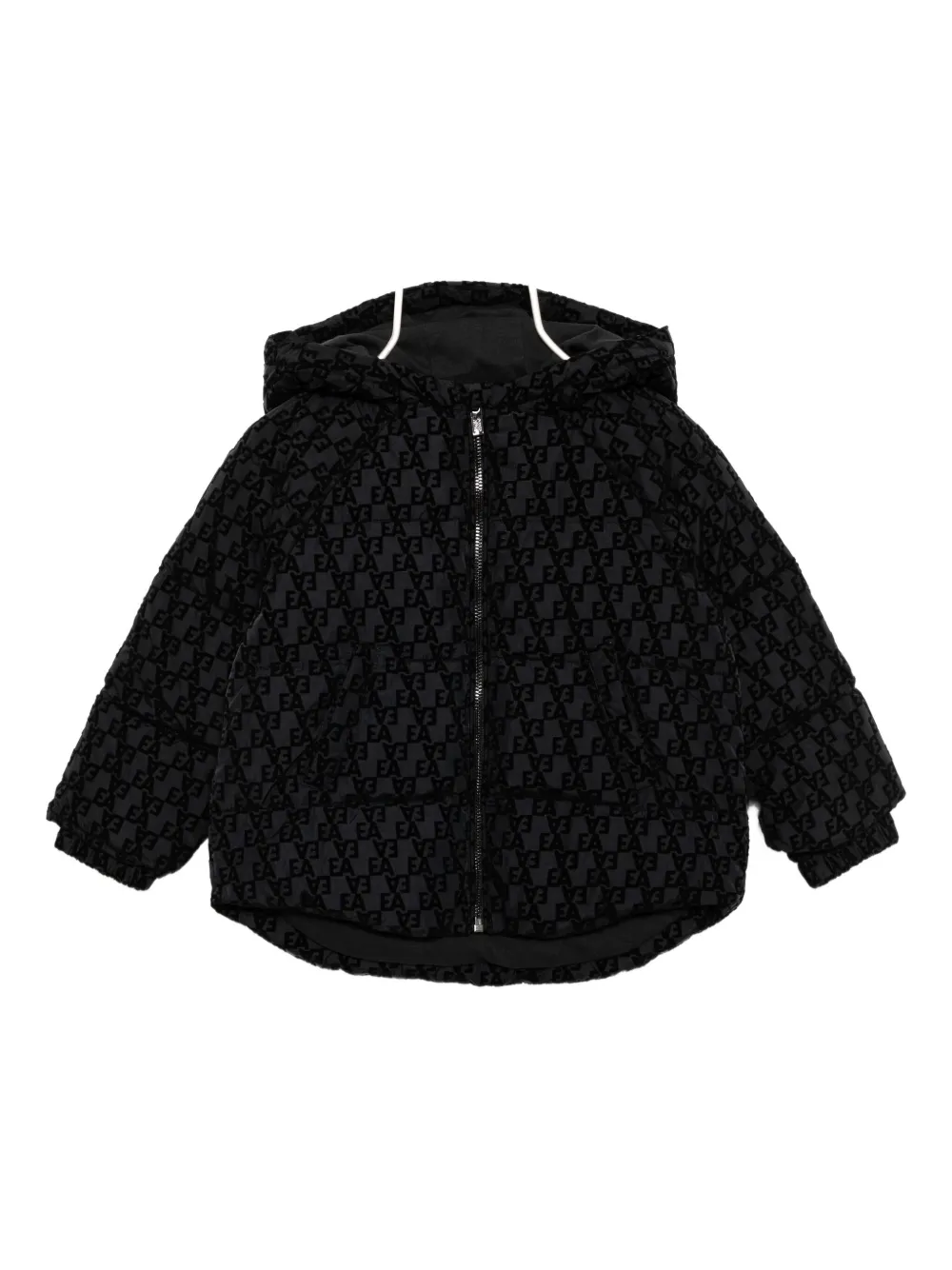 Emporio Armani Kids パデッドコート - ブラック Emporio Armani Kids パデッドコート - ブラック