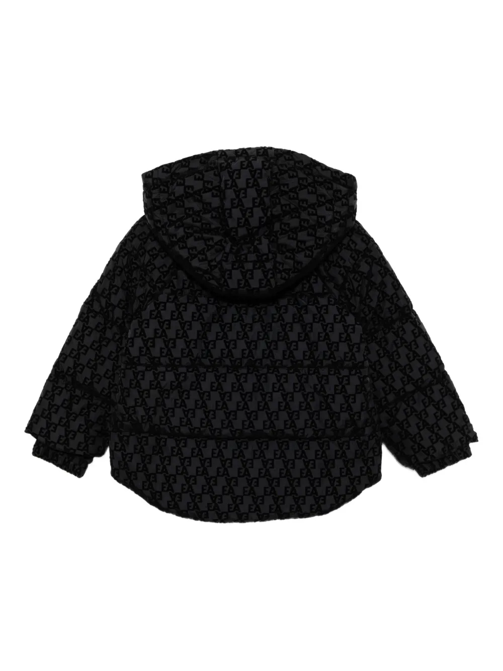 Emporio Armani Kids Gewatteerde jas met logopatroon - Zwart