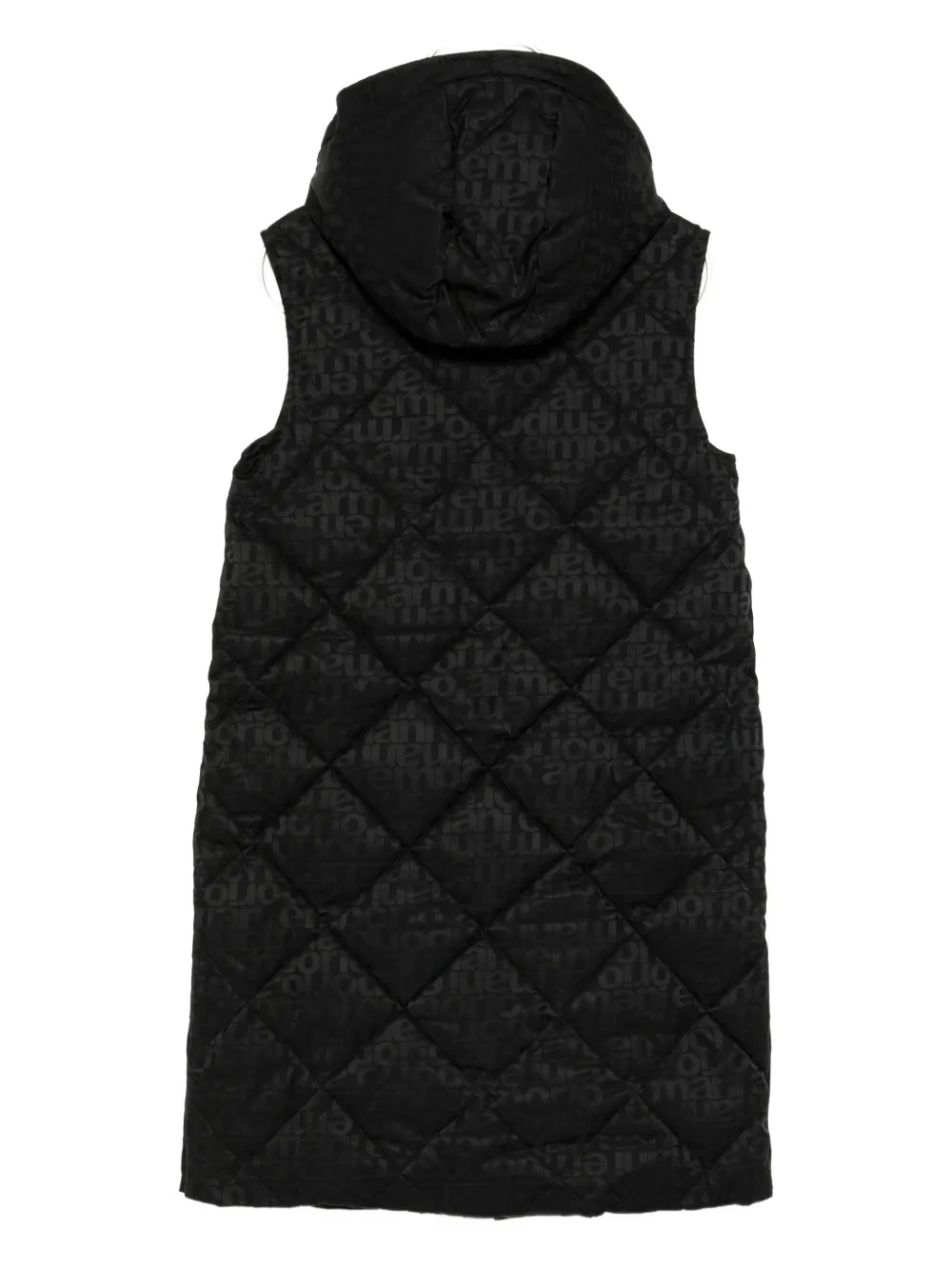 Emporio Armani Kids Gewatteerde jas met logo-jacquard Zwart