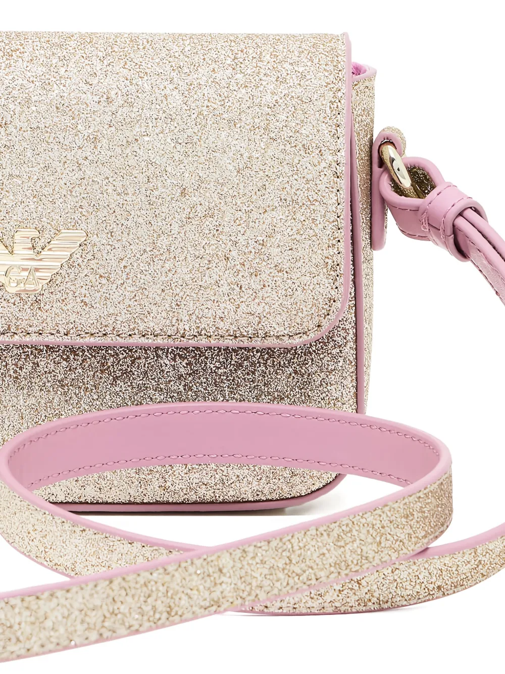 Emporio Armani Glitter-embellished Shoulder Bag In Gold