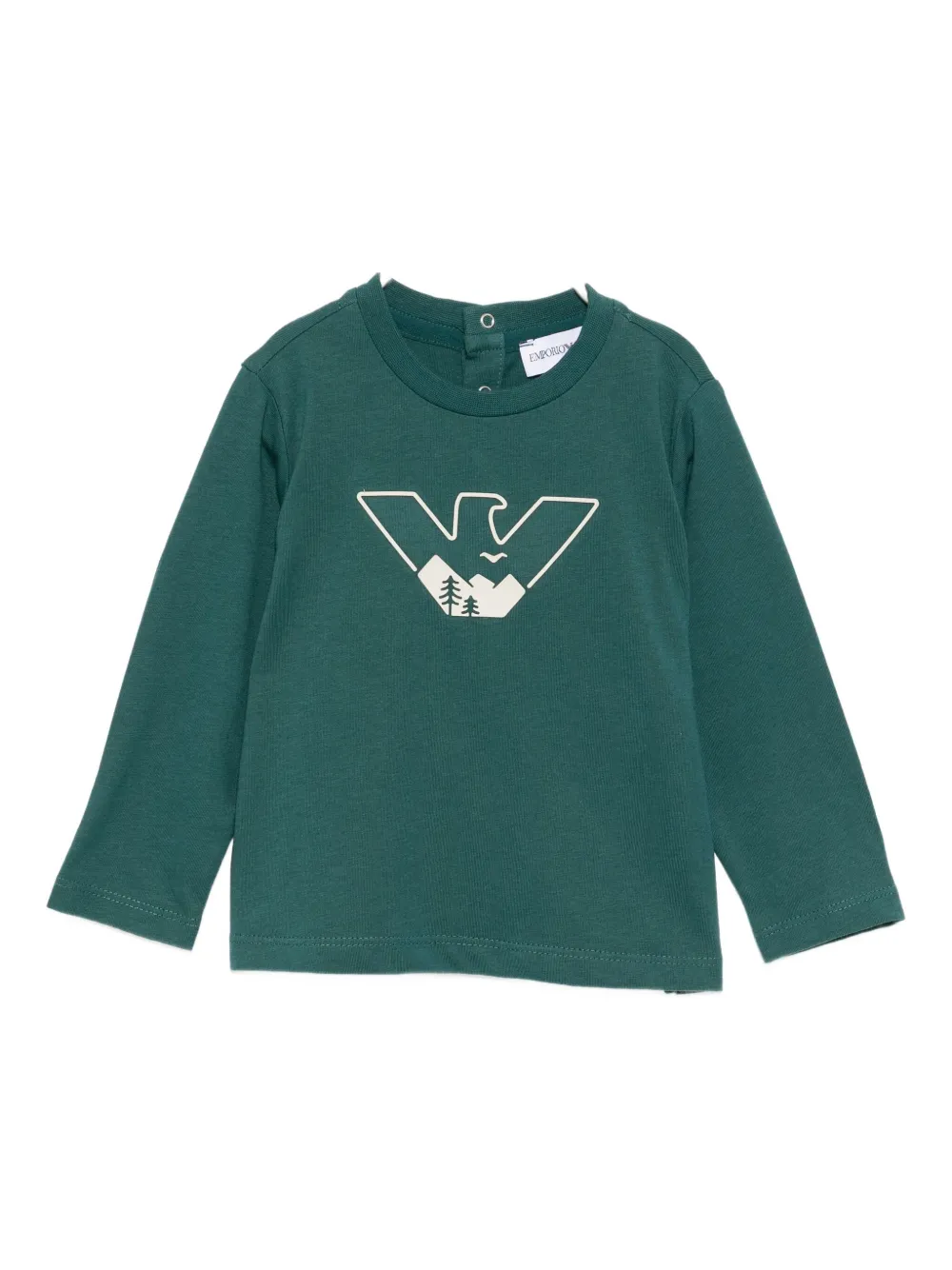 Emporio Armani Logo-embossed T-shirt In Green