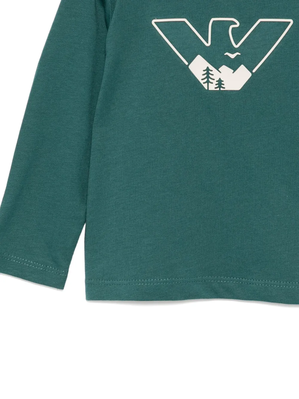 Emporio Armani Logo-embossed T-shirt In Green