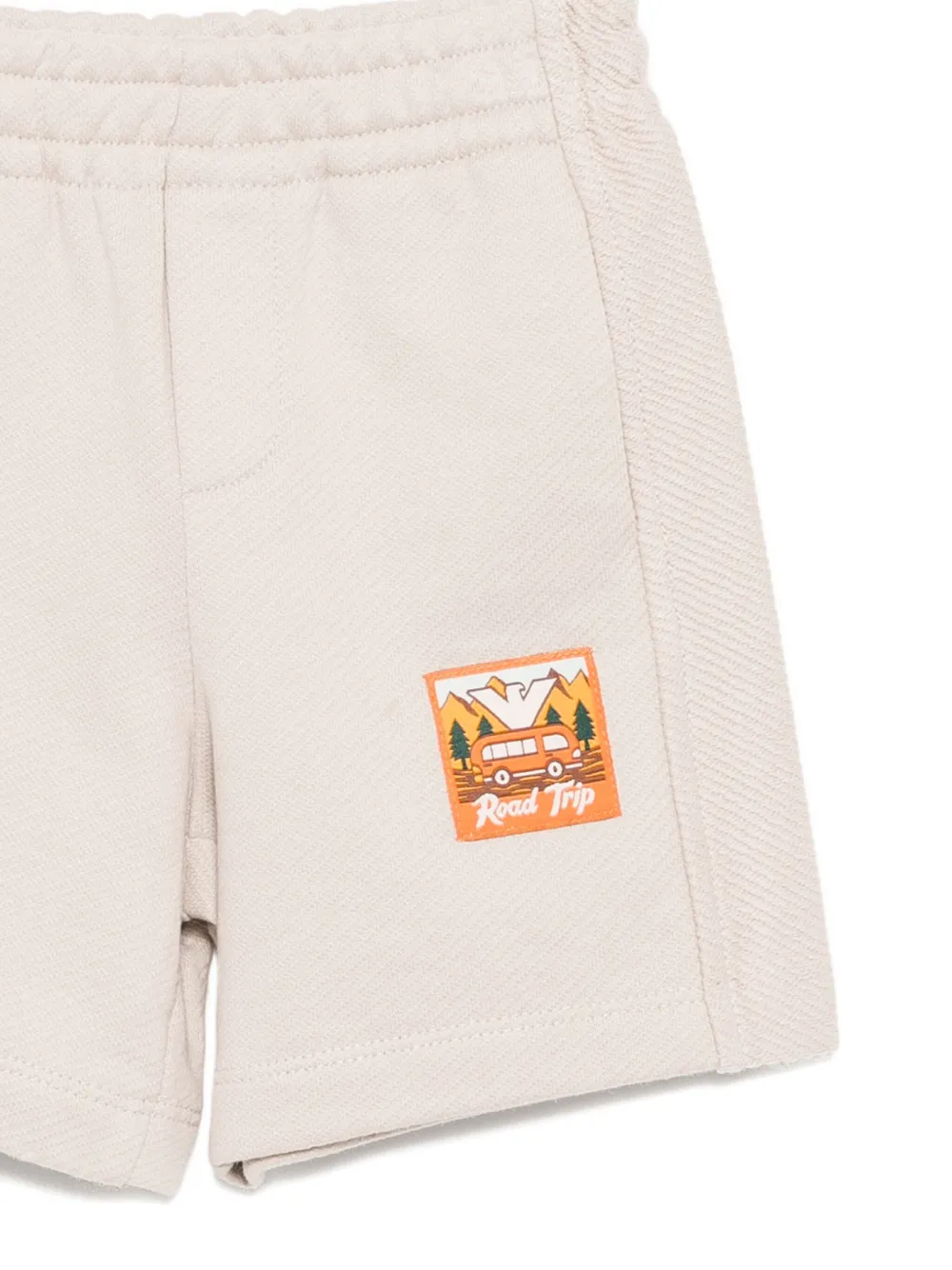 Emporio Armani Asv Manga Bear Shorts In Neutral