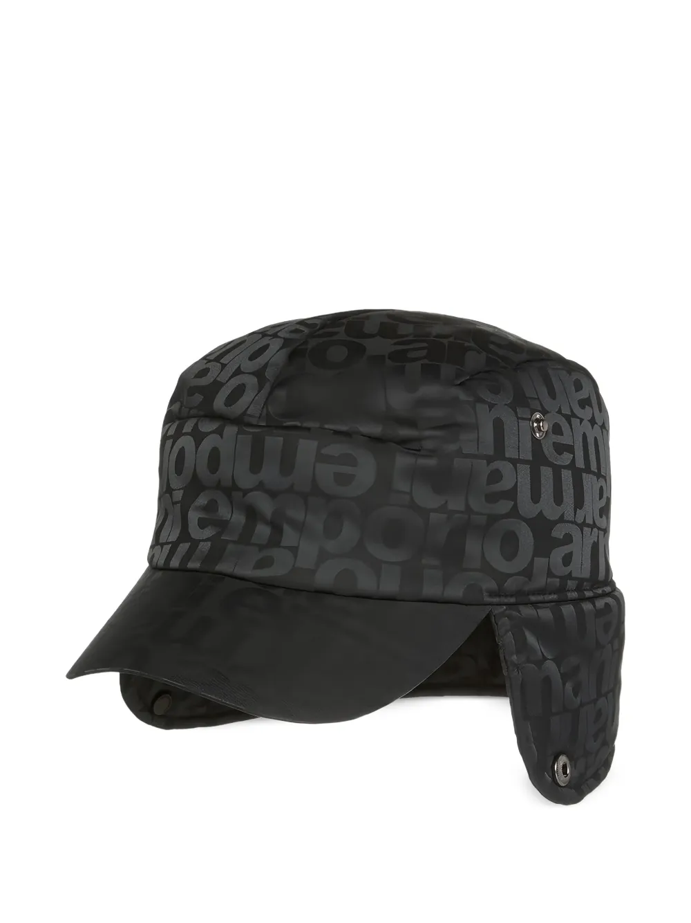 Emporio Armani Kids logo-print ear-flap hat - Blu