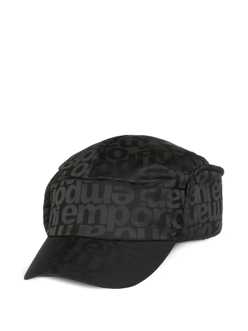 Emporio Armani Kids Hoed met oorkleppen en logorpint Blauw