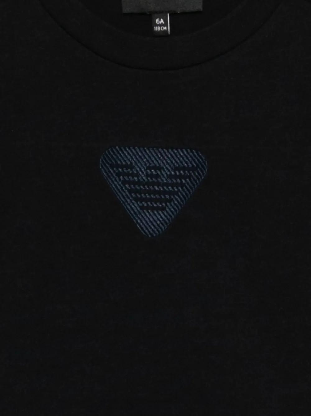 Emporio Armani Kids T-shirt met geborduurd logo Blauw