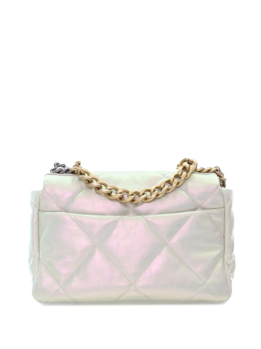 Pre-owned Chanel 2021 Large Iridescent Lambskin 19 Flap Satchel
