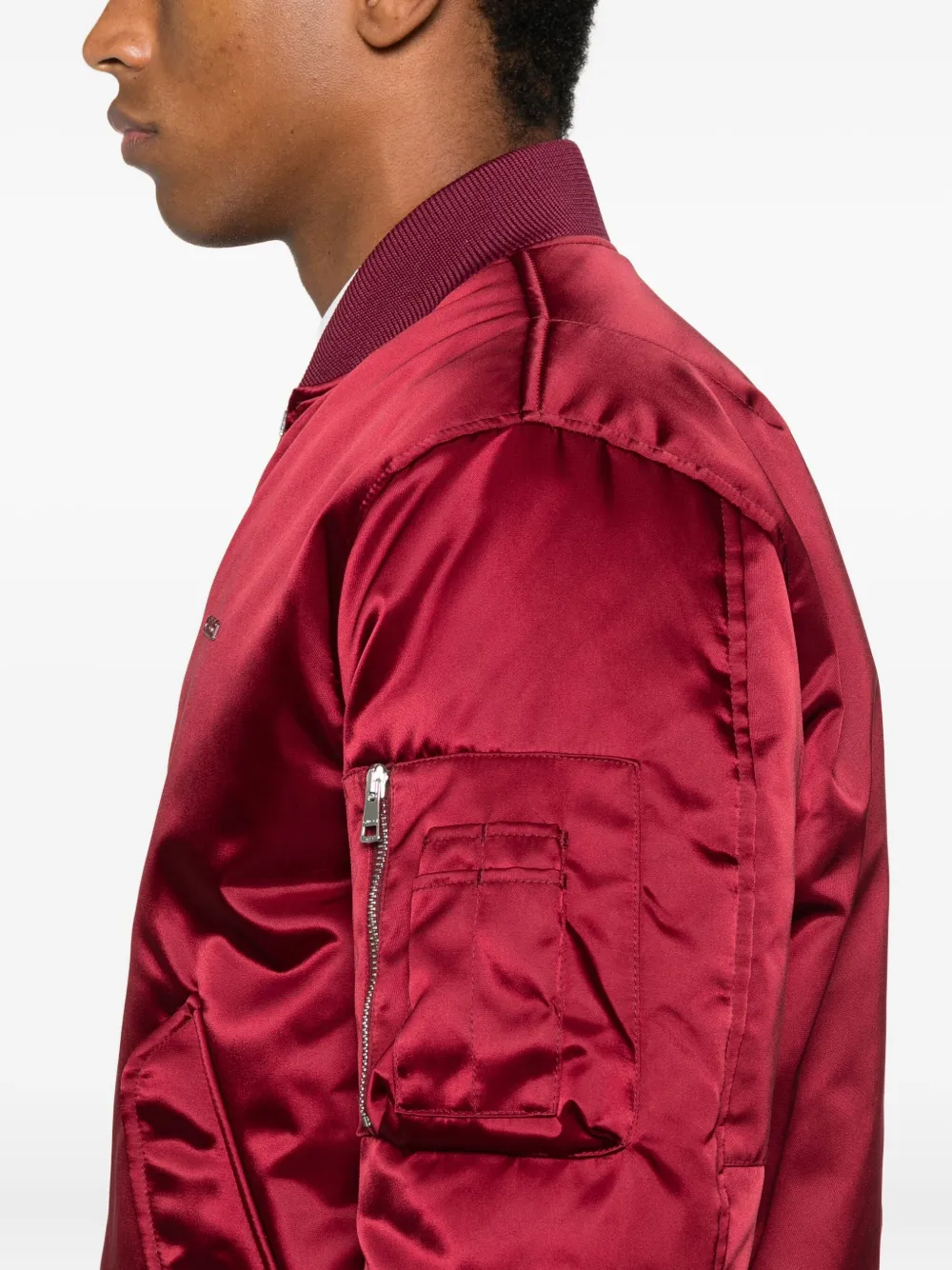 Gucci Men Heavy Nylon Canvas Blouson In Red