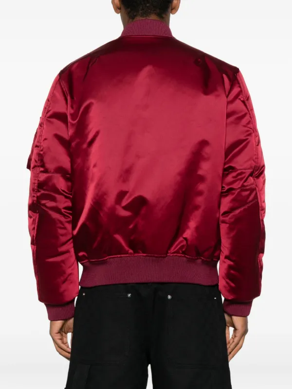 Gucci Chamarra Bomber De Satén Rojo FARFETCH MX