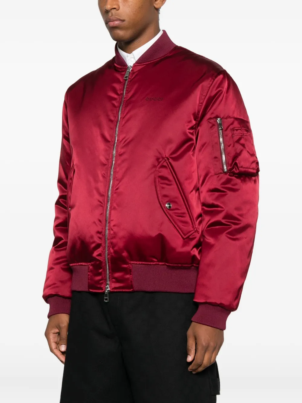 Gucci Men Heavy Nylon Canvas Blouson In Red