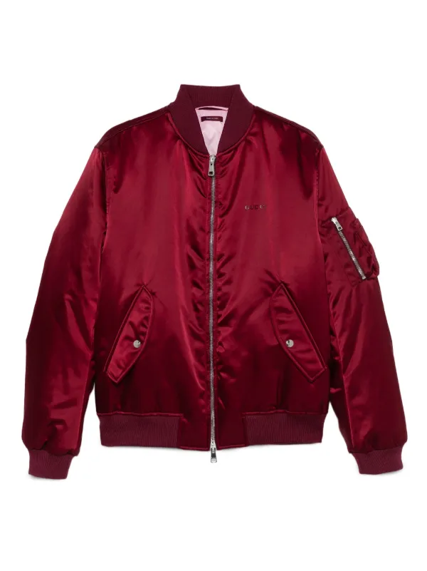 Gucci Chamarra Bomber De Satén Rojo FARFETCH PE