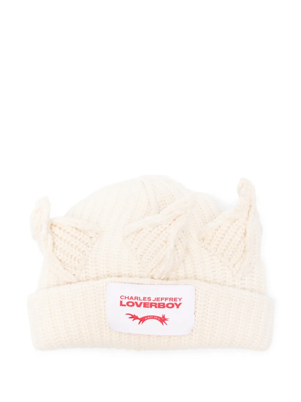 Charles Jeffrey Loverboy Crown Knitted Beanie Hat In Neutral