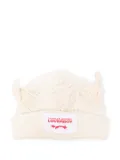 Charles Jeffrey Loverboy crown knitted beanie hat - Neutrals