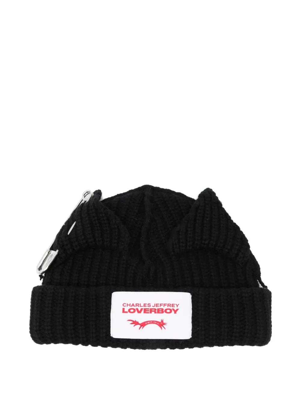 Charles Jeffrey Loverboy Safety-pin Wool-blend Beanie Hat In Black