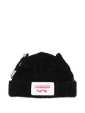 Charles Jeffrey Loverboy safety-pin wool-blend beanie hat - Black