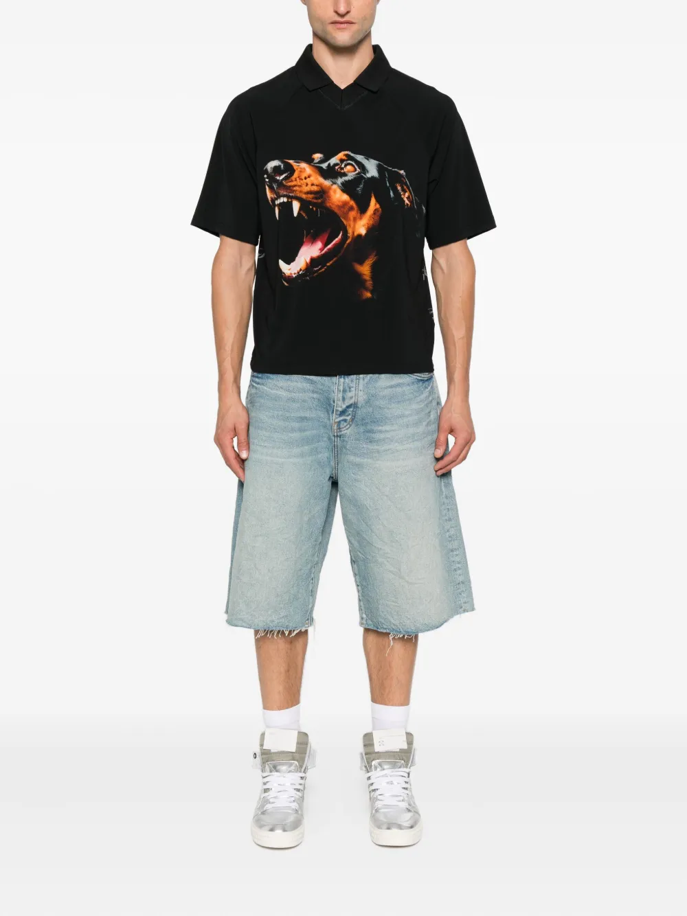 Ksubi Poloshirt met hondenprint Zwart