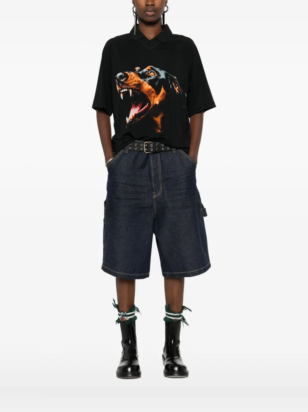 Ksubi Poloshirt met hondenprint Zwart