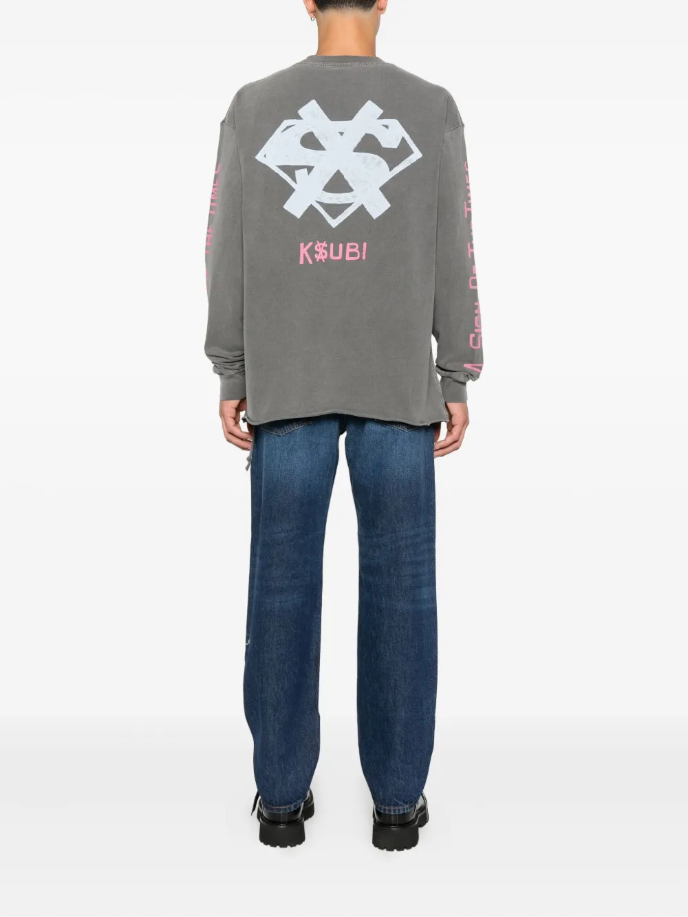 Ksubi The Sign Ecess T-shirt met lange mouwen Grijs