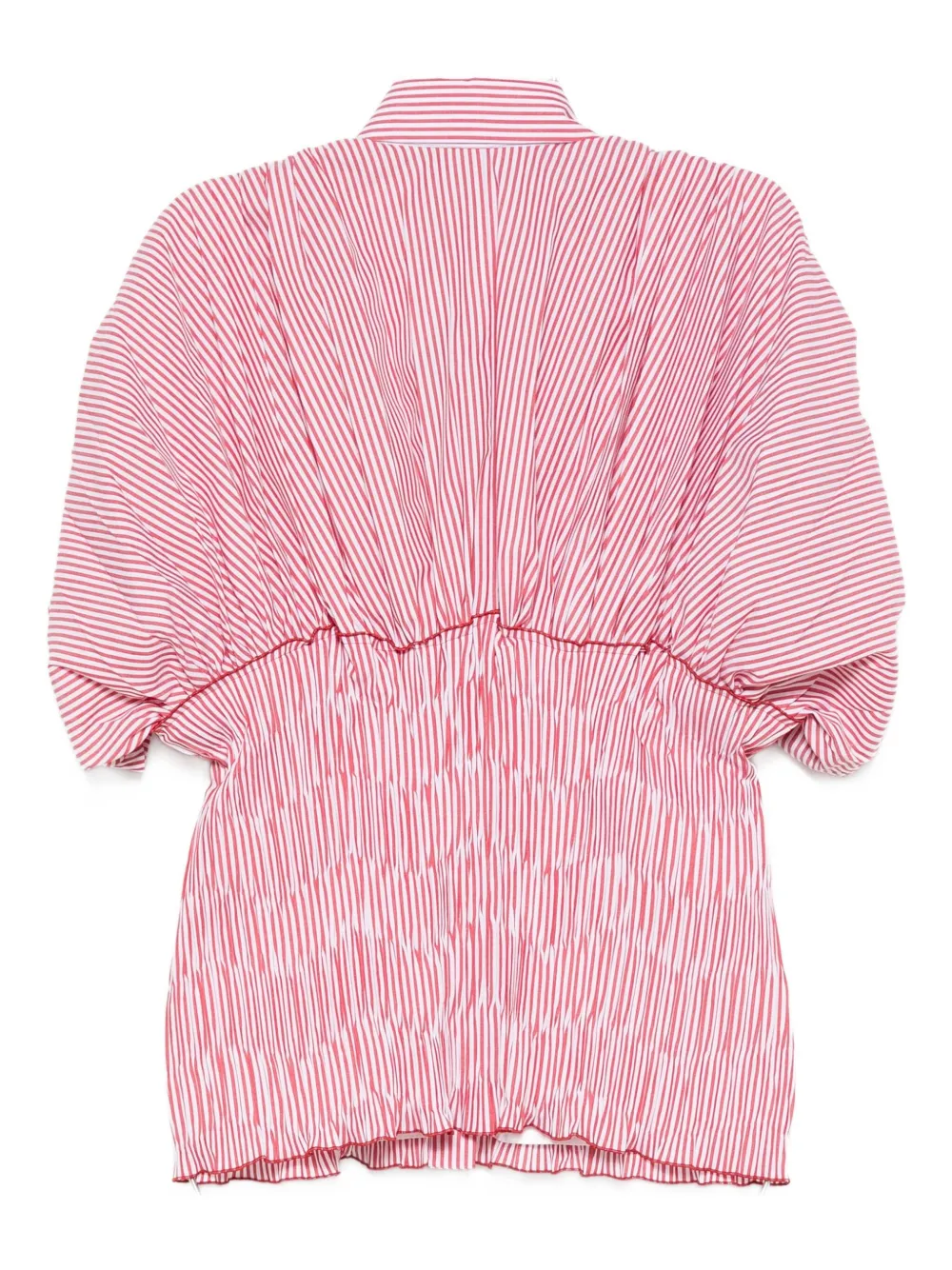 Rochas puffed-sleeve striped shirt - Rood
