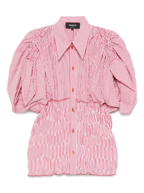 Rochas puffed-sleeve striped shirt