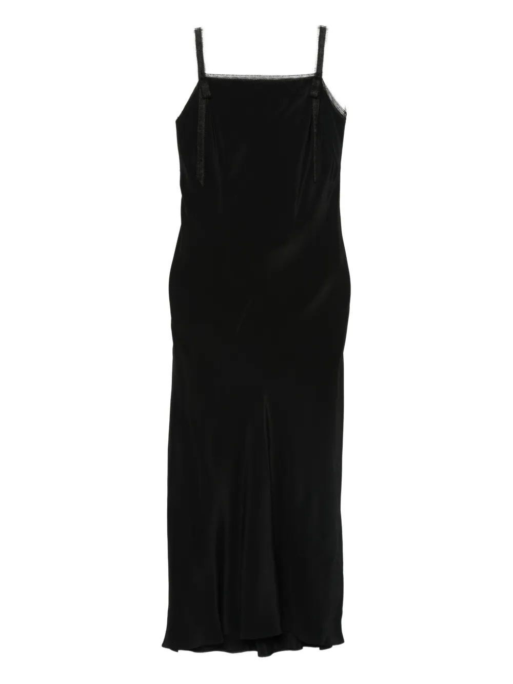 Rochas Ribbon-trimmed Slip Dress In Black