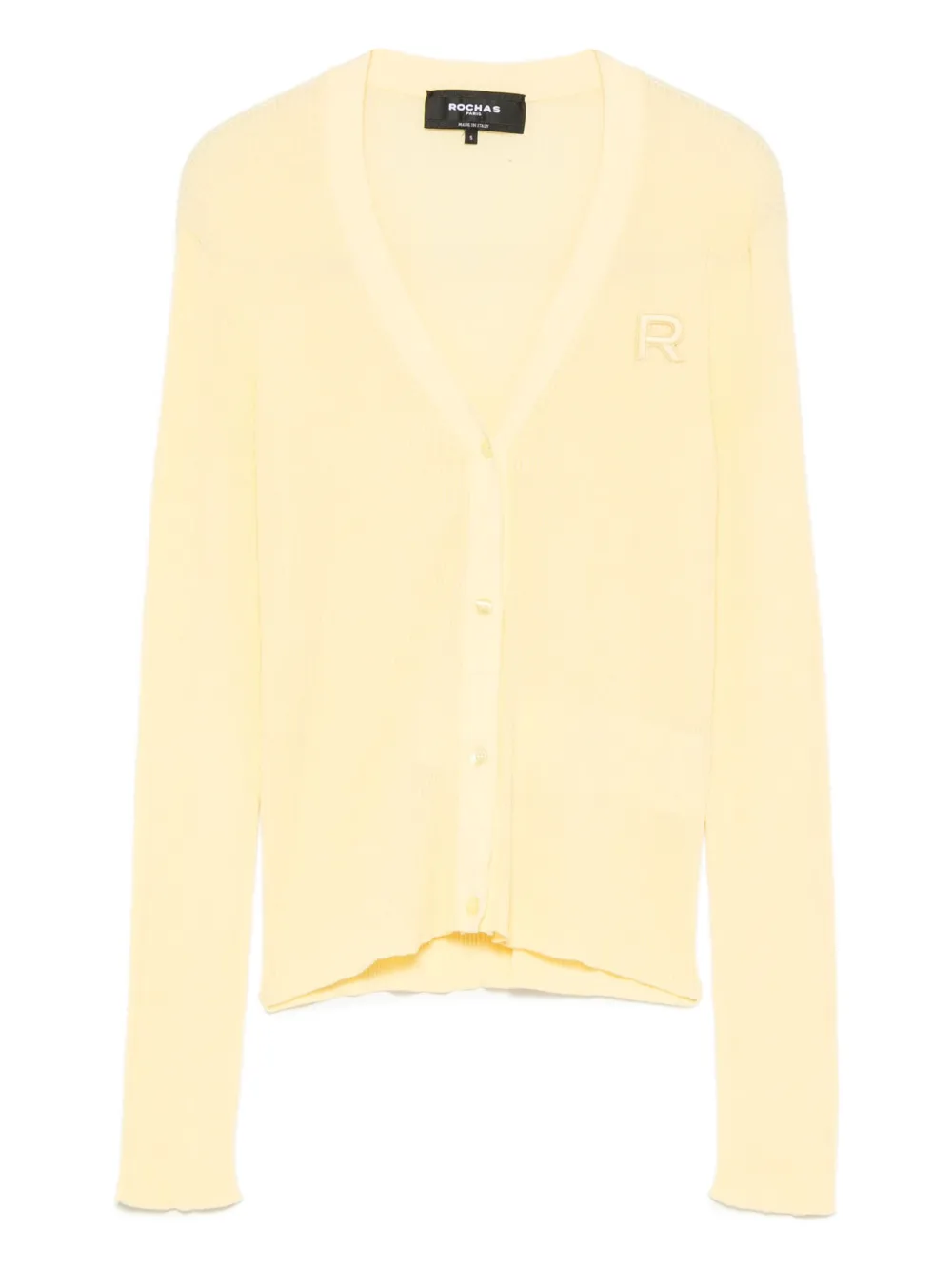 embroidered-logo V-neck cardigan