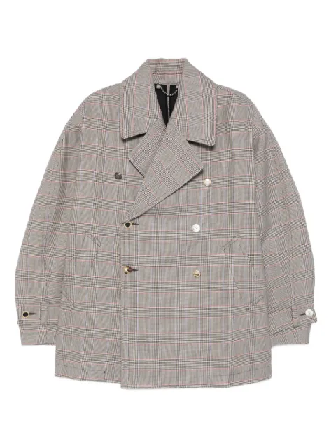 Charles Jeffrey Loverboy checked double-breasted coat