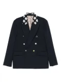 Charles Jeffrey Loverboy Edinburgh pinstripe polka-dot collar blazer - Blue