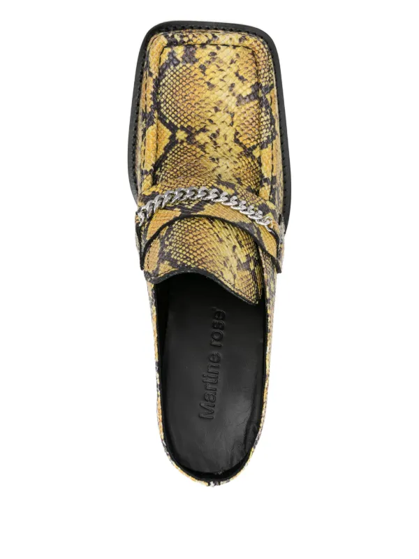 Martine Rose 90mm square-toe Pumps Yellow FARFETCH IN