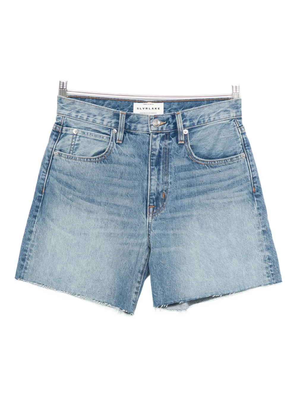 SLVRLAKE Sienna frayed-hem denim shorts - Blu