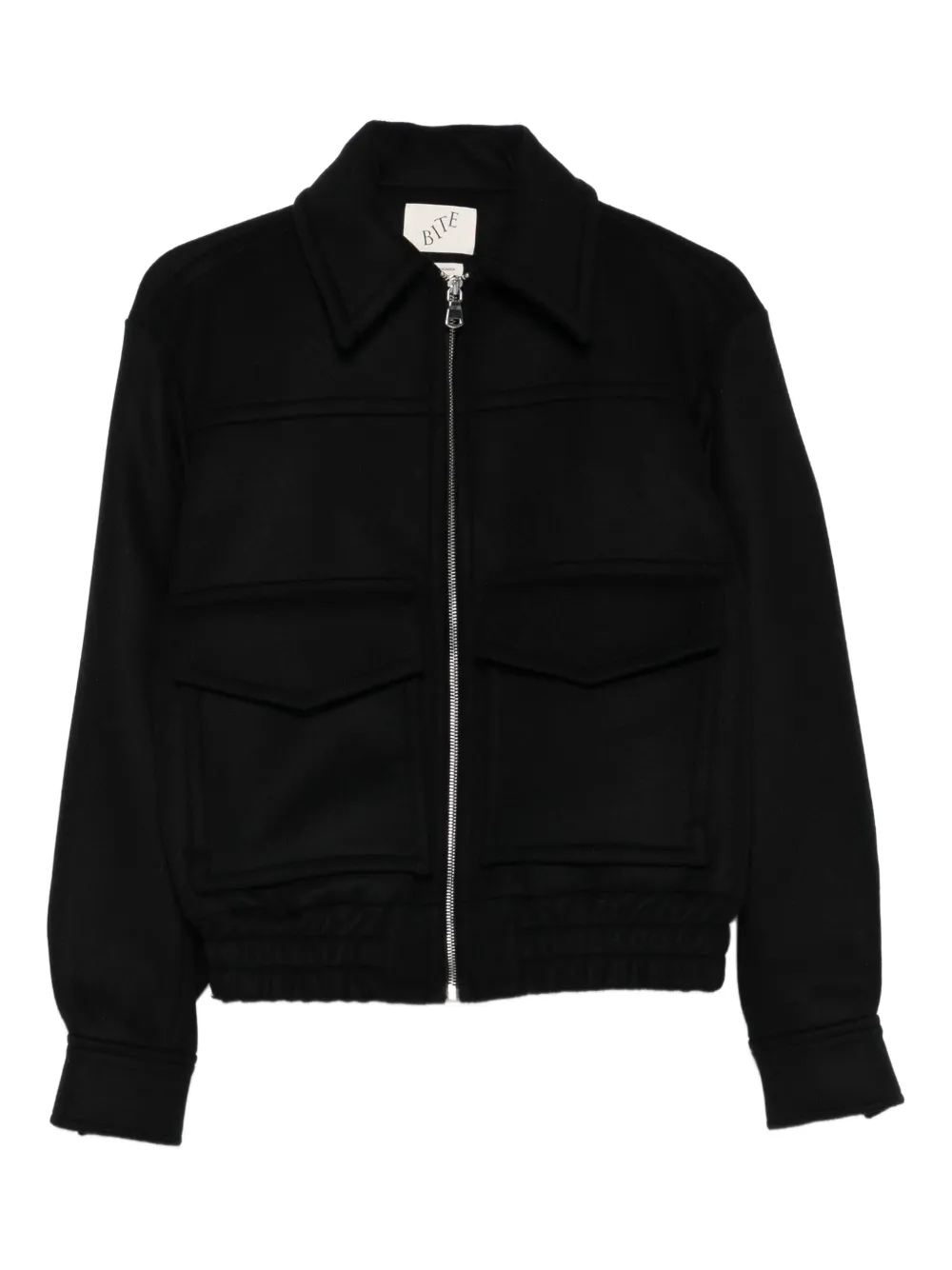 Bite Studios Cila Flap-pocket Zip-front Jacket In Black