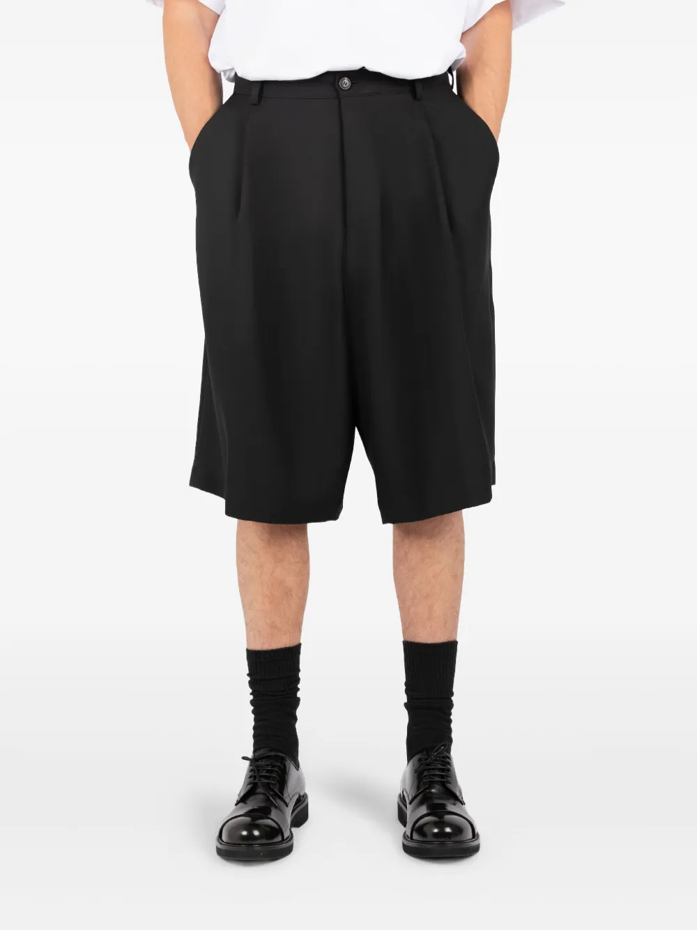 pleated tailored shorts