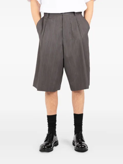 Société Anonyme pleated striped tailored shorts