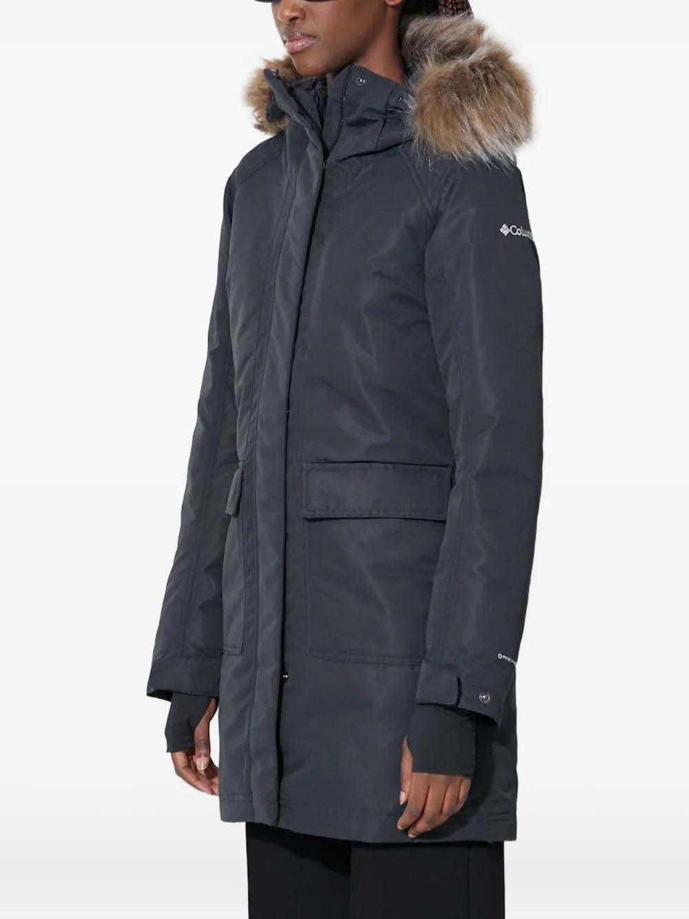 Columbia faux-fur hooded parka Zwart