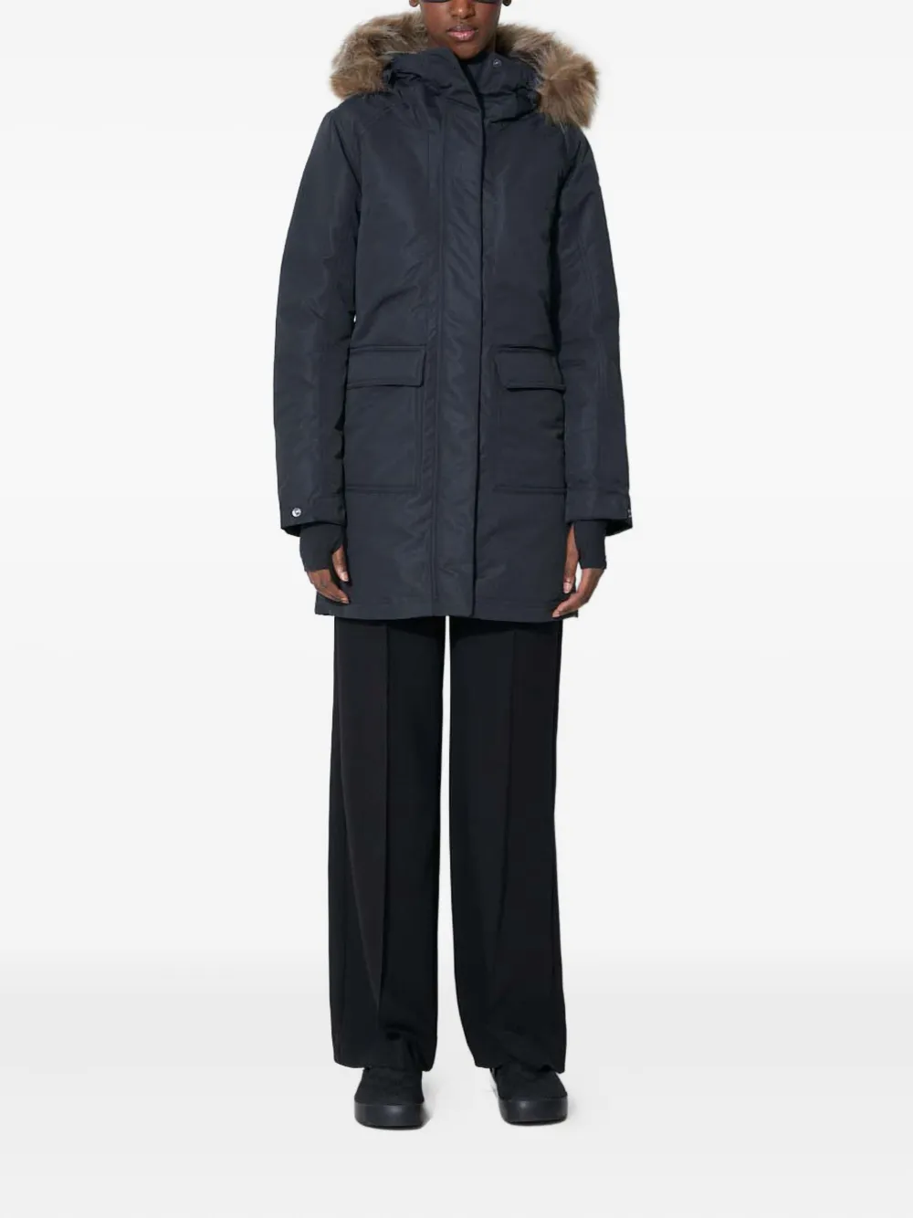 Columbia faux-fur hooded parka Zwart