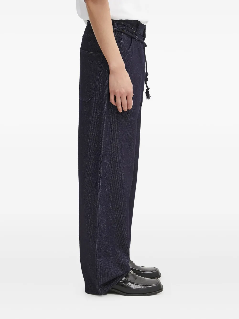 DARKPARK Jeans verfraaid met parels en trekkoord Blauw