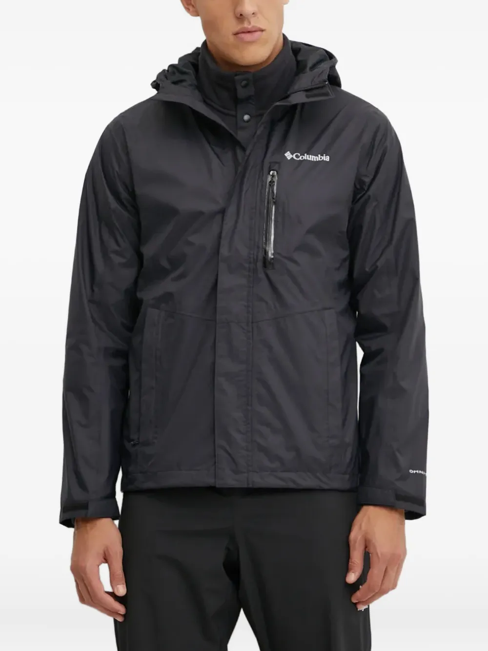hooded zip-fastening jacket