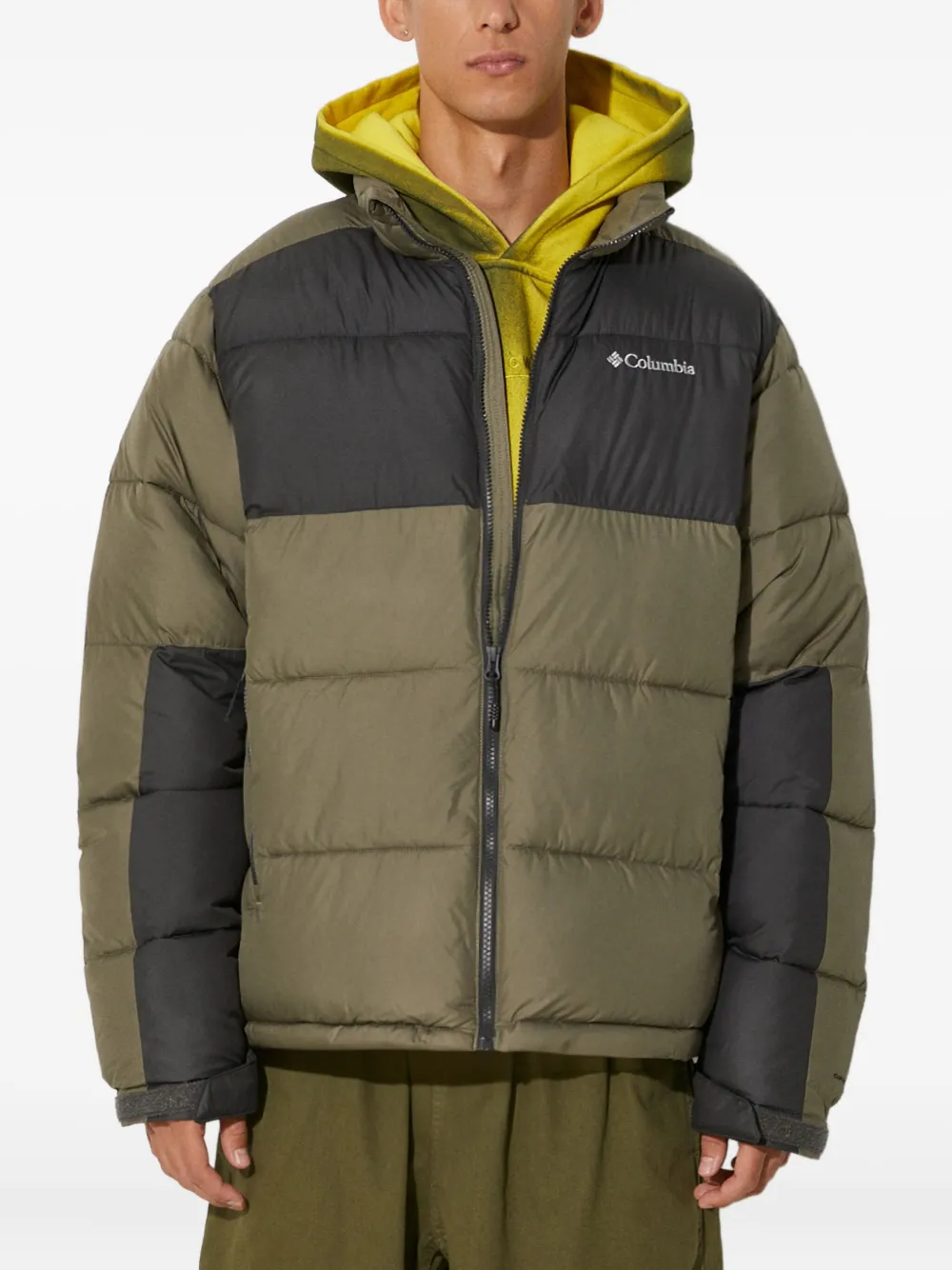 Columbia Colour-block Padded Jacket In Green