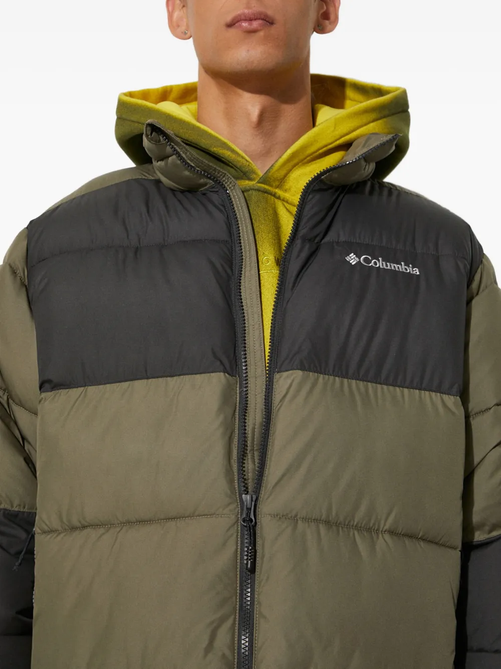 Columbia Gewatteerd jack met colourblocking Groen