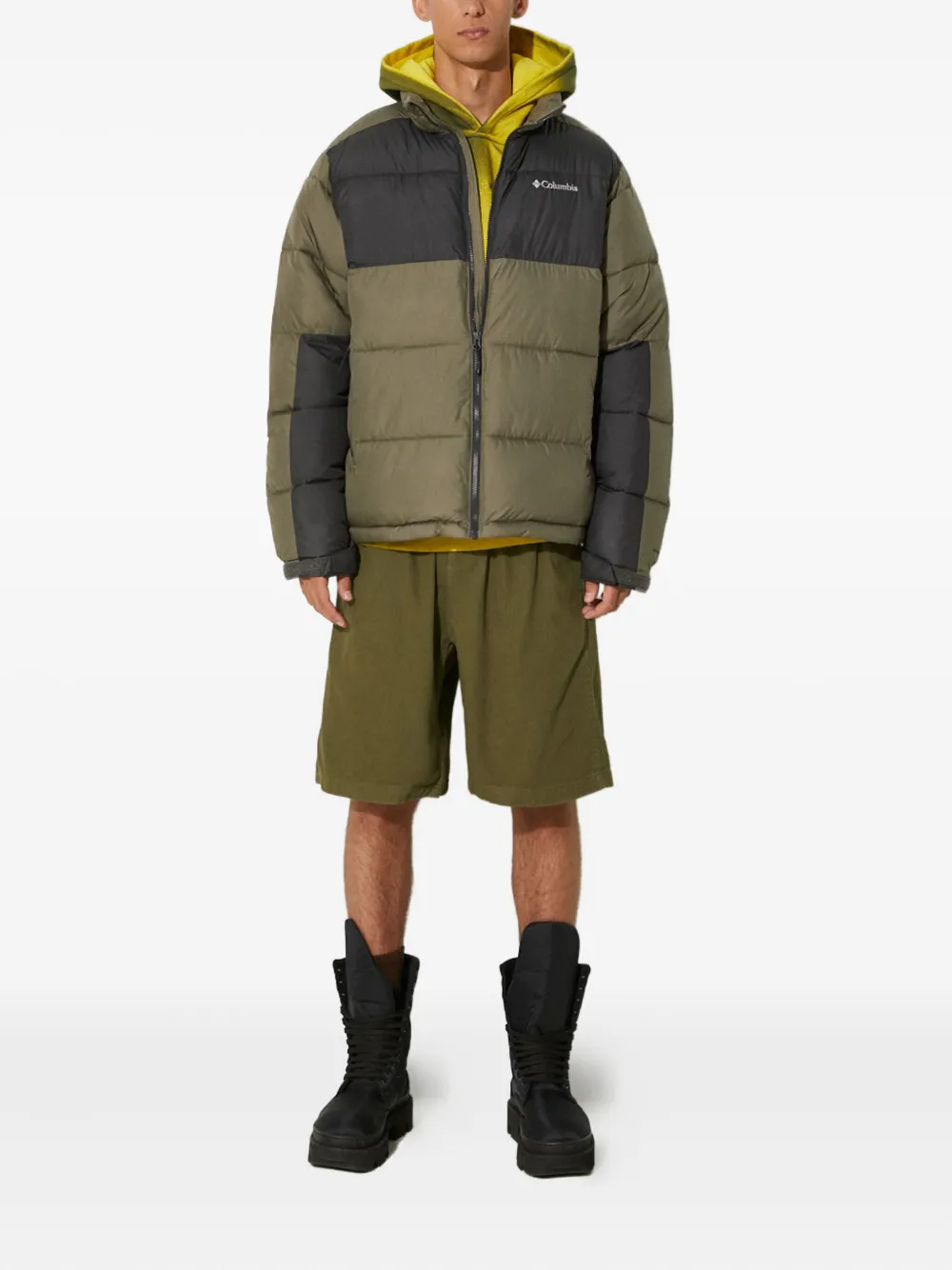 Columbia Gewatteerd jack met colourblocking Groen
