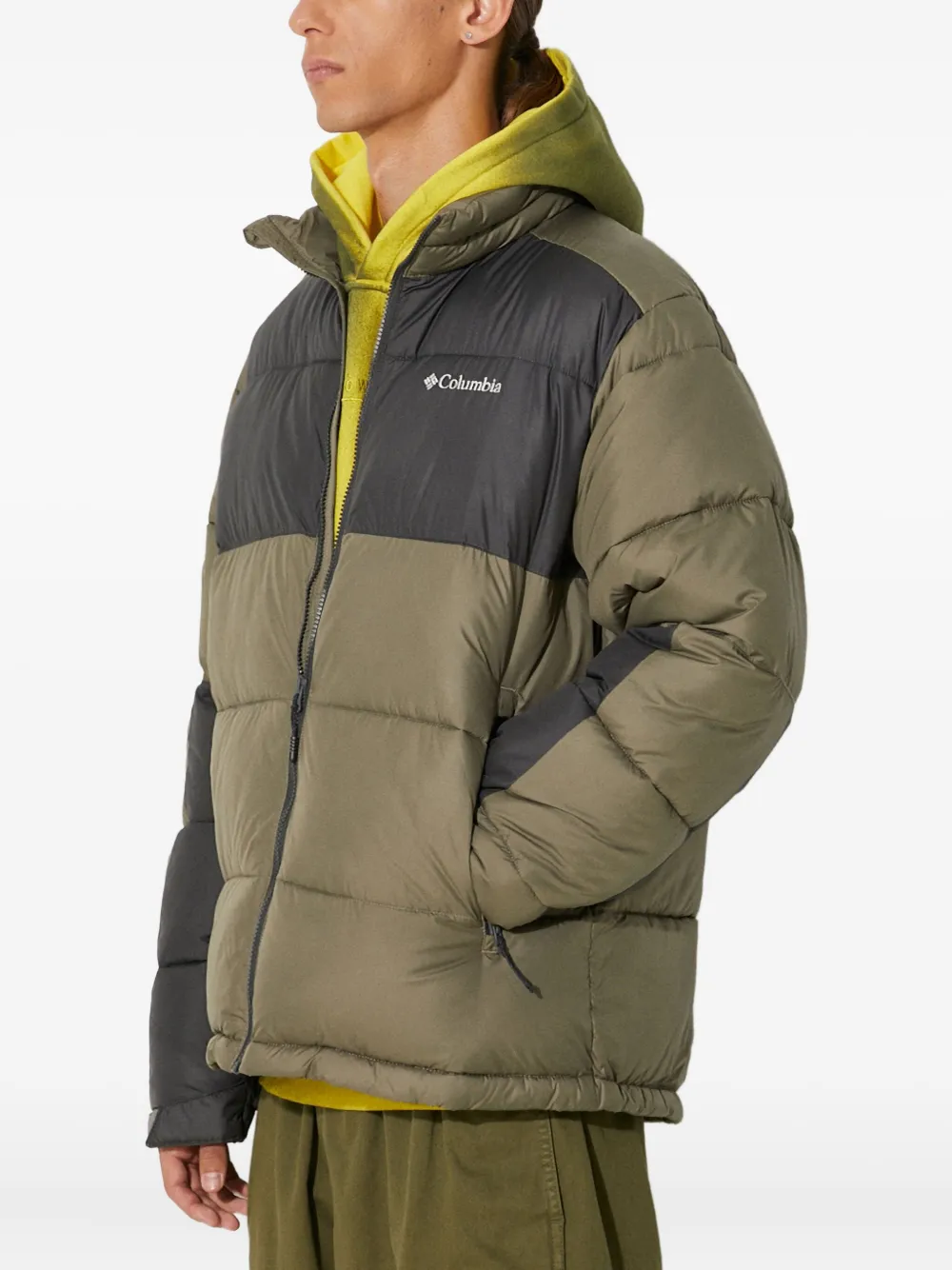 Columbia Gewatteerd jack met colourblocking Groen