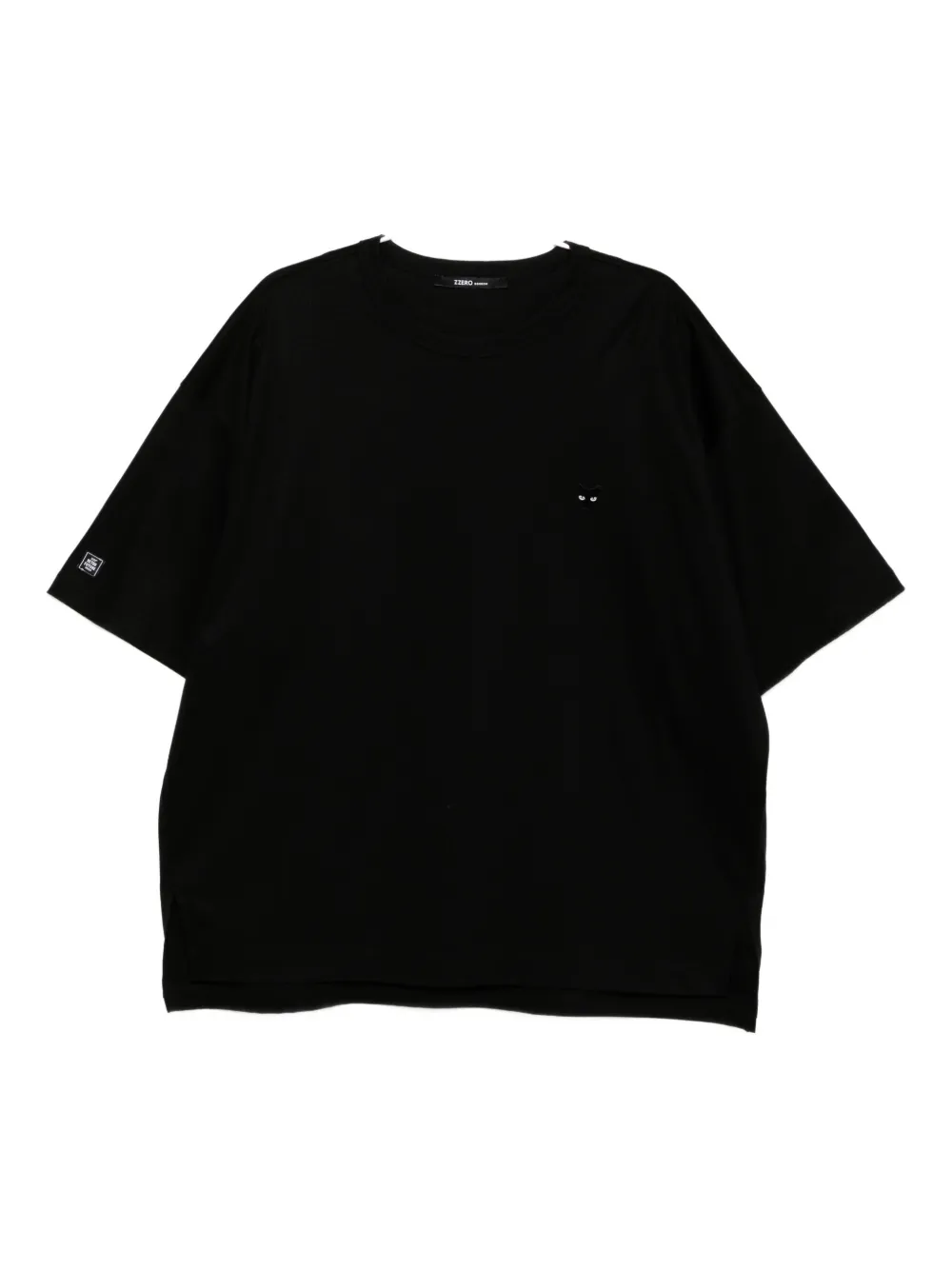 SONGZIO T-shirt met geborduurde panter Zwart