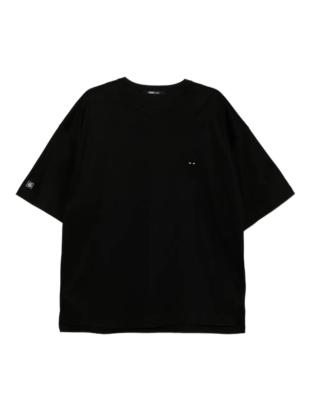 SONGZIO T-shirt met geborduurde panter Zwart