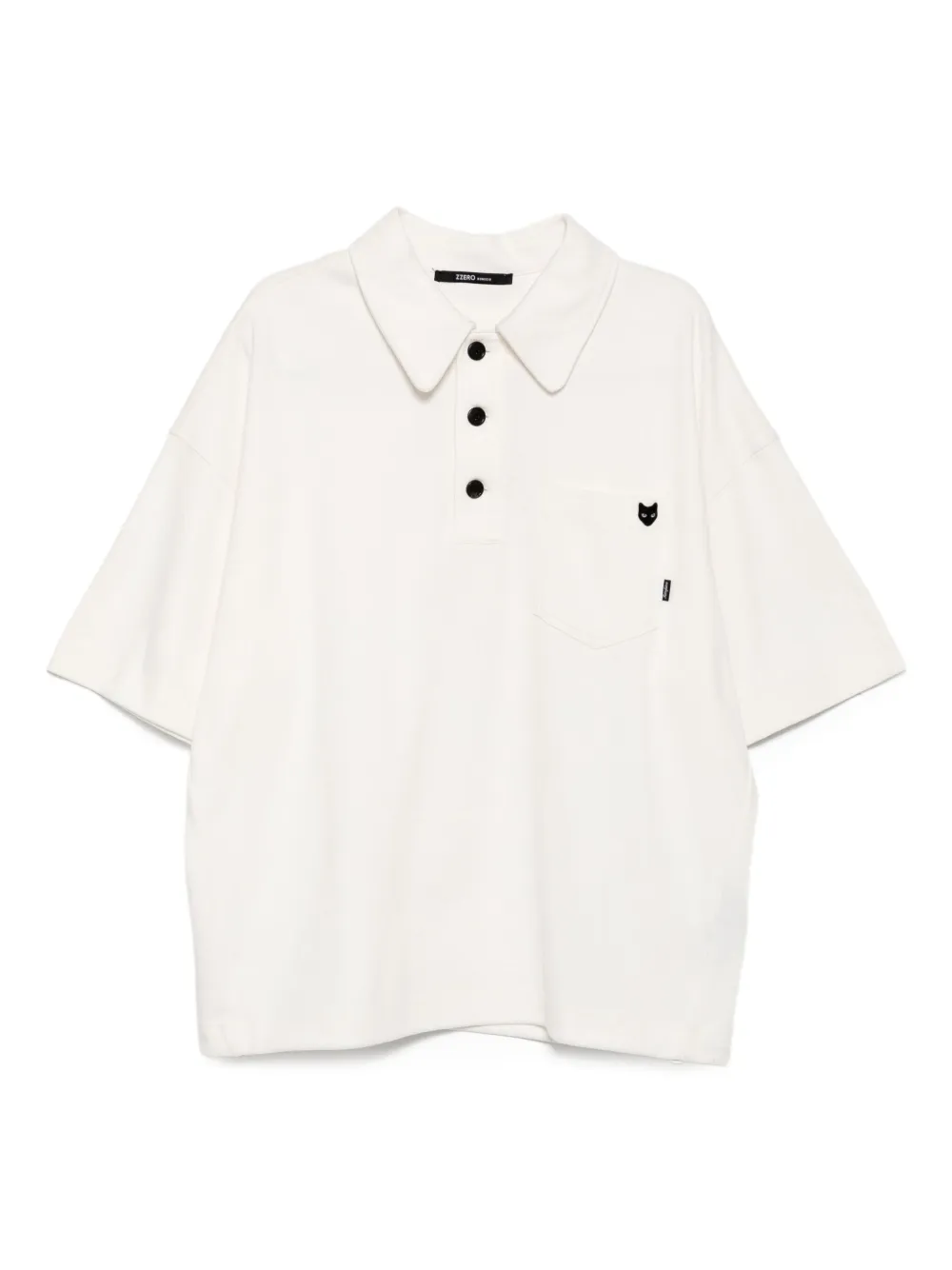 SONGZIO Poloshirt met wafel pique kraag Wit